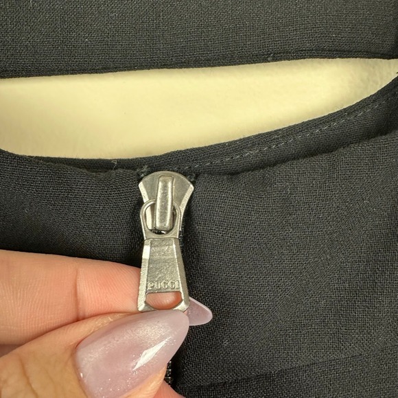 Emilio Pucci Black Wool Sheath Dress Strappy Designer Quiet Luxury Career Preppy - Picture 15 of 16